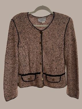 VINTAGE South Cotton 100% Cotton Knit By Hand Cardigan S